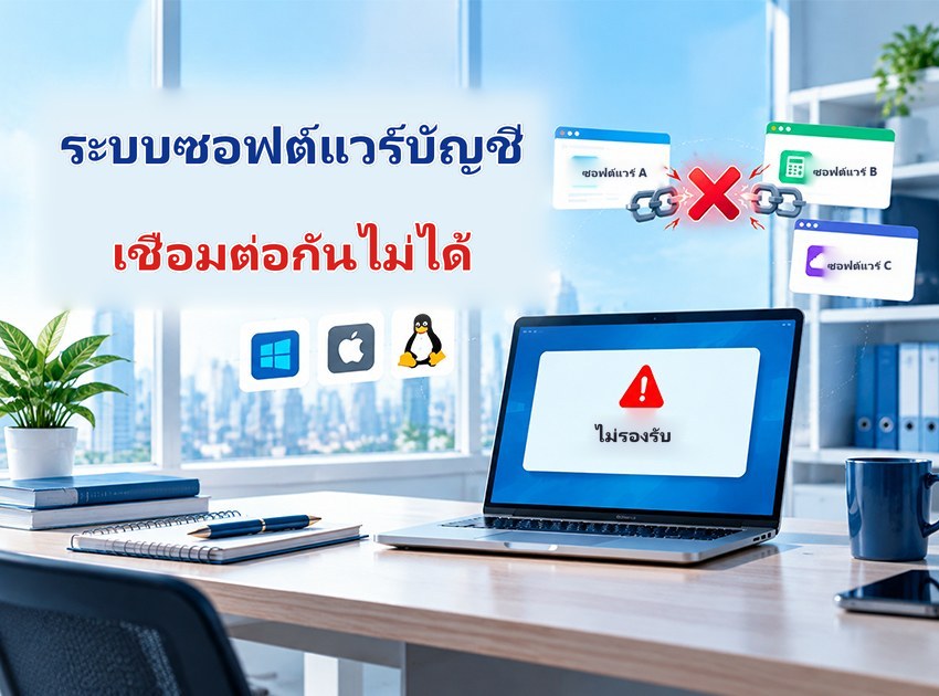 ระบบซอฟต์แวร์บัญชีไม่สามารถเชื่อมต่อกันได้