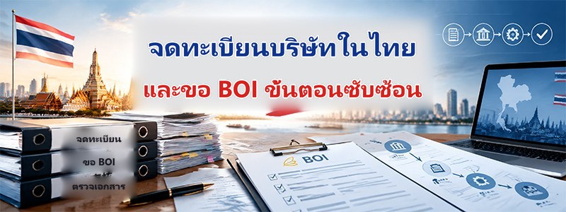 ขั้นตอนการจดทะเบียนบริษัทและการยื่นขอส่งเสริมการลงทุน BOI ในประเทศไทยมีความซับซ้อน