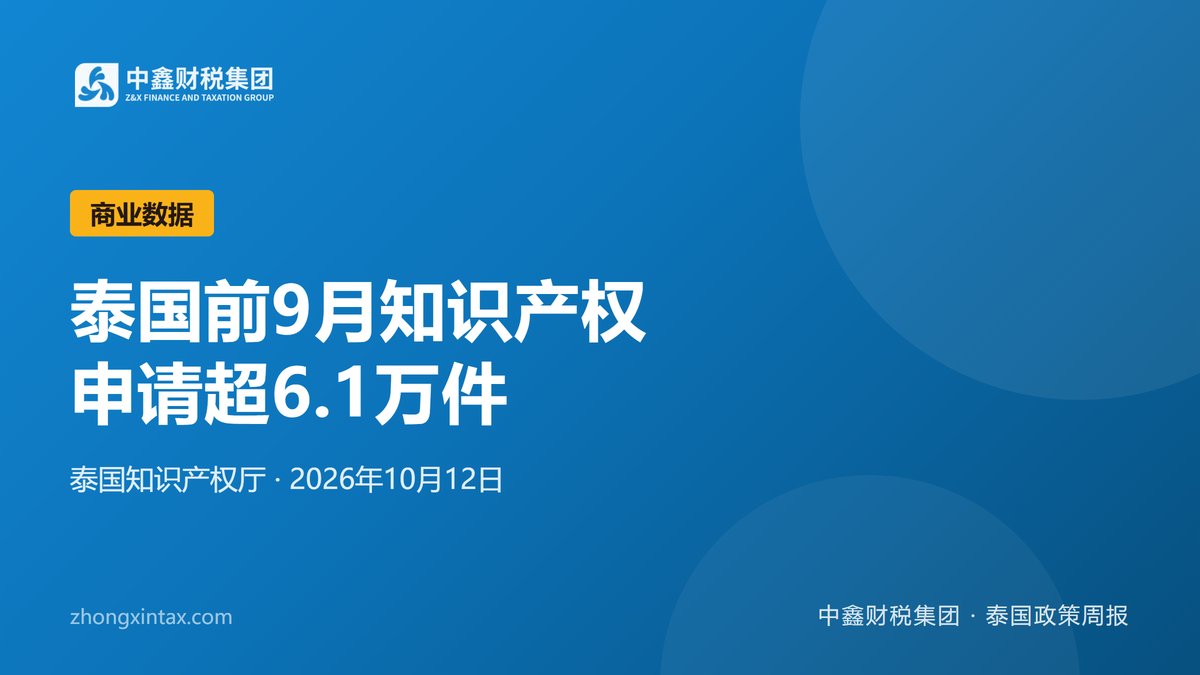 泰国前9月知识产权申请超6.1万件