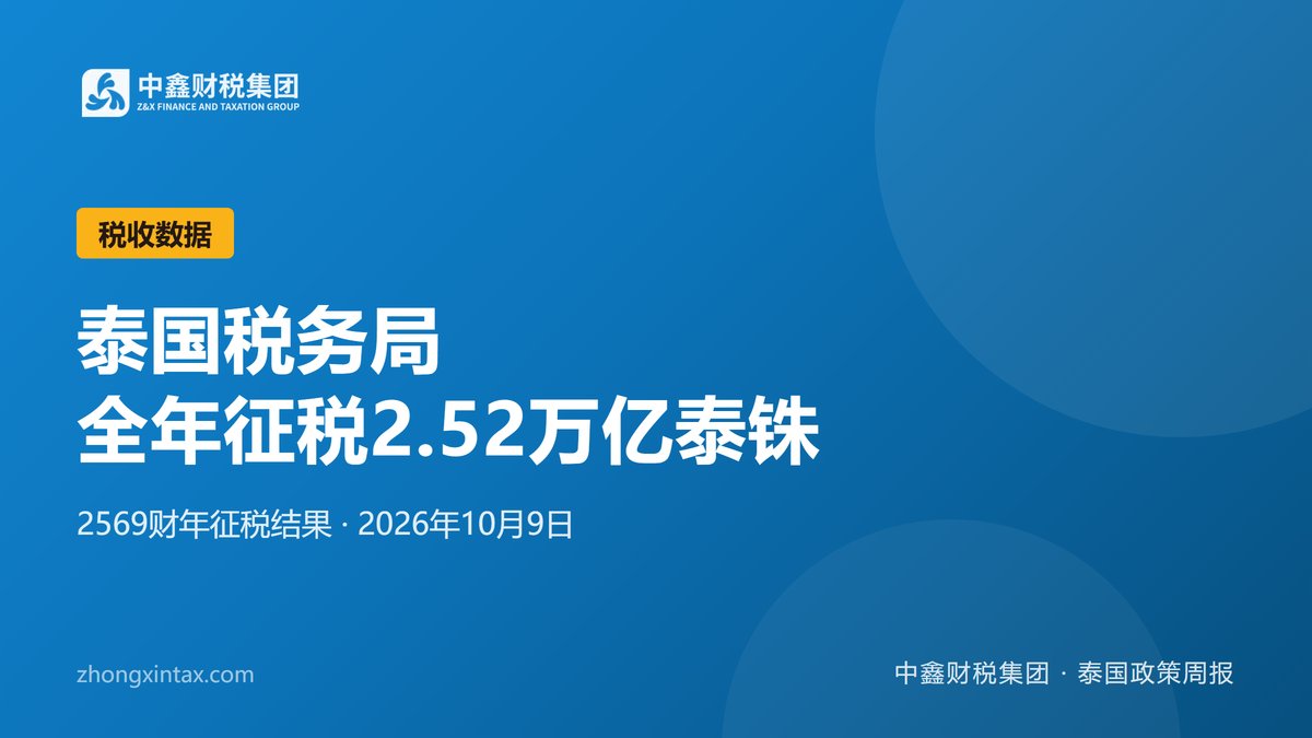 泰国税务局全年征税2.52万亿泰铢